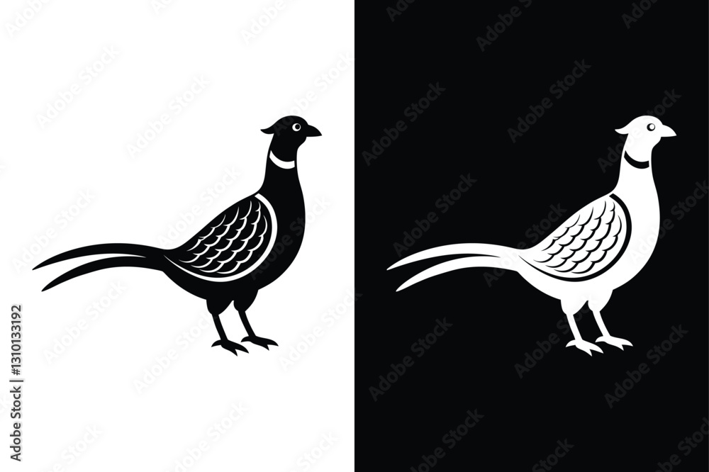 Pheasant bird icon vector on White Background ,Vector Art Illustration on white background. Pheasant bird icon vector on White Background ,Vector Art Illustration on white background.
