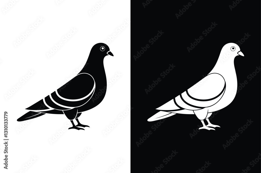 Pigeon bird icon vector on White Background ,Vector Art Illustration on white background. Pigeon bird icon vector on White Background ,Vector Art Illustration on white background.