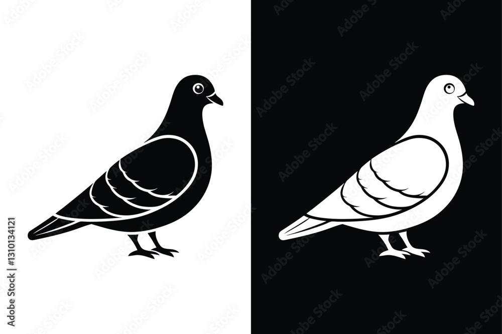 Fototapeta premium Pigeon bird icon vector on White Background ,Vector Art Illustration on white background.