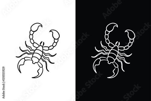 Scorpion icon vector on White Background ,Vector Art Illustration on white background.