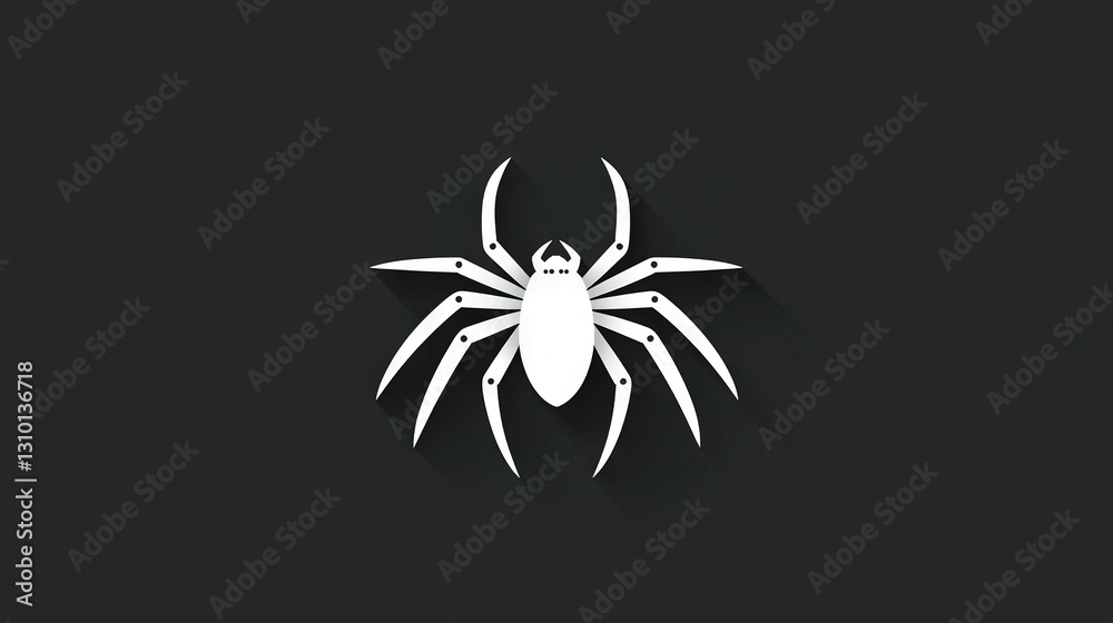 A spider on black background, with shadow on head A spider on black background, with shadow on head