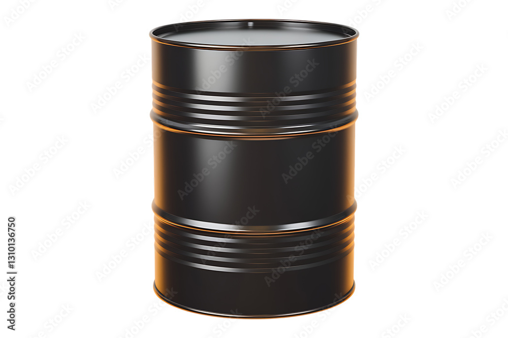 A Single Black Steel Drum for Industrial Storage A Single Black Steel Drum for Industrial Storage