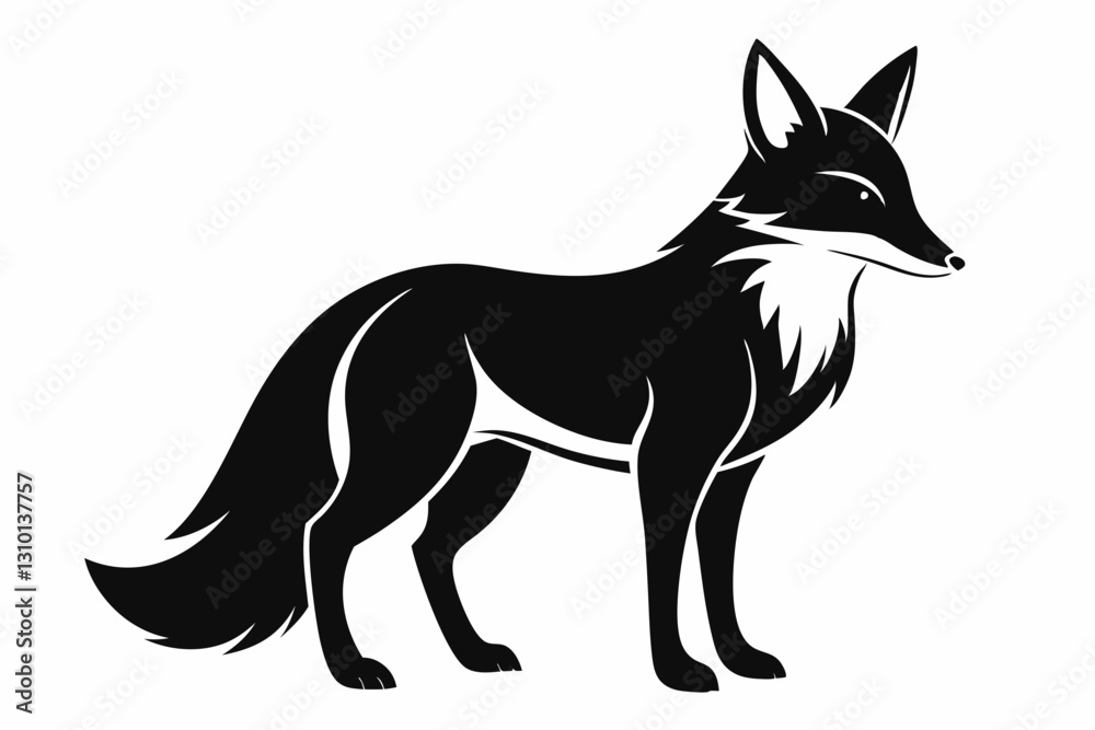 fox silhouette line art vector illustration with a white background fox silhouette line art vector illustration with a white background