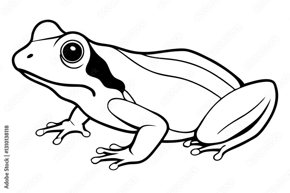 Fototapeta premium frog silhouette line art vector illustration with a white background