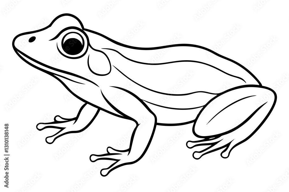 Naklejka premium frog silhouette line art vector illustration with a white background