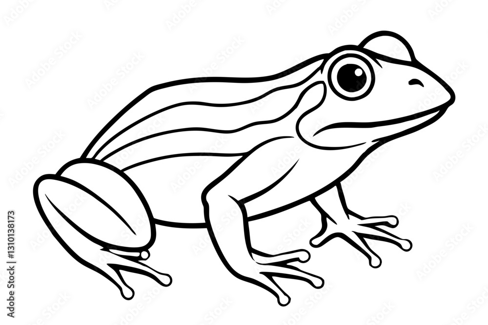 Naklejka premium frog silhouette line art vector illustration with a white background