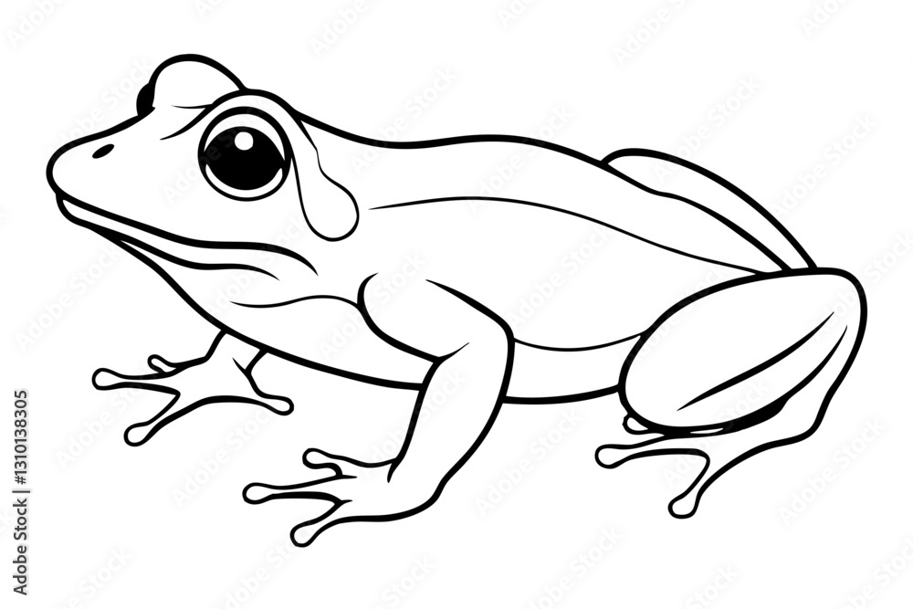 Naklejka premium frog silhouette line art vector illustration with a white background