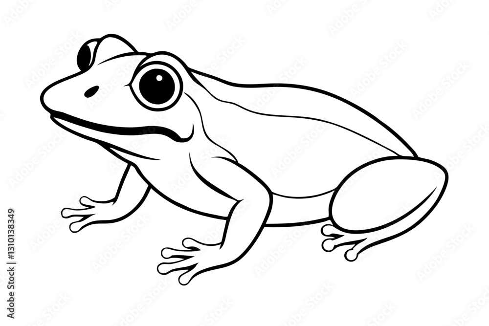 Naklejka premium frog silhouette line art vector illustration with a white background