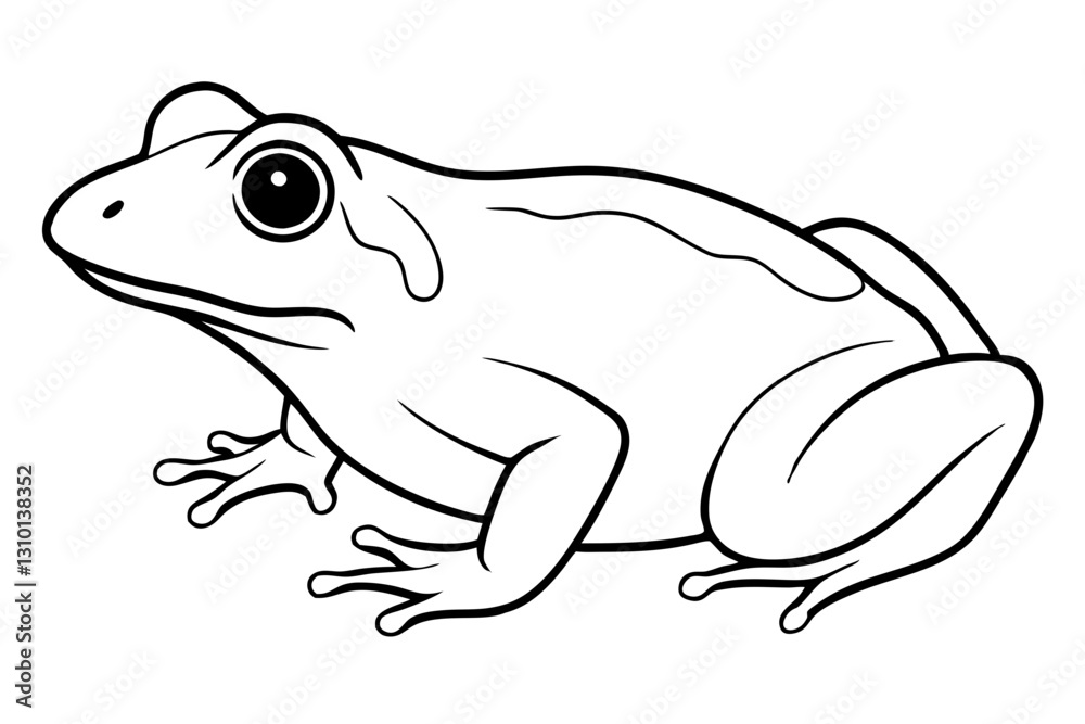 Naklejka premium frog silhouette line art vector illustration with a white background