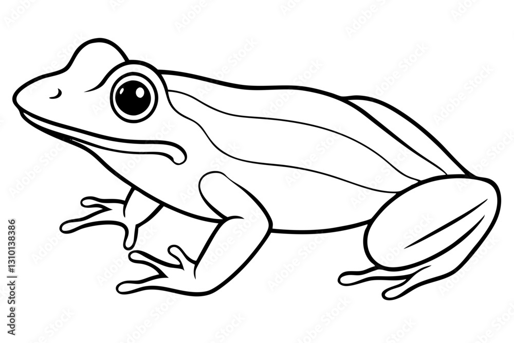 Naklejka premium frog silhouette line art vector illustration with a white background