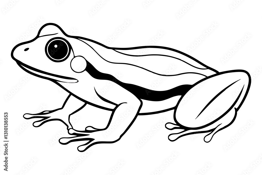 Naklejka premium frog silhouette line art vector illustration with a white background