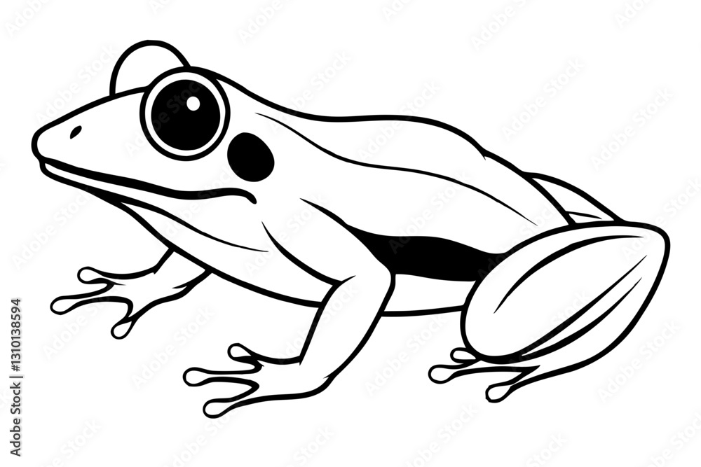 Naklejka premium frog silhouette line art vector illustration with a white background