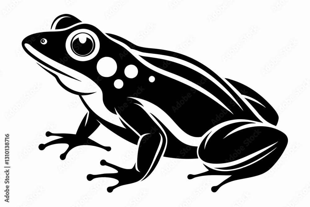 Fototapeta premium frog silhouette line art vector illustration with a white background