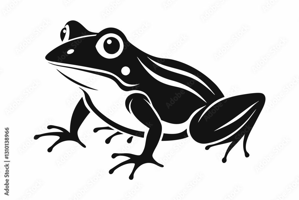 Naklejka premium frog silhouette line art vector illustration with a white background