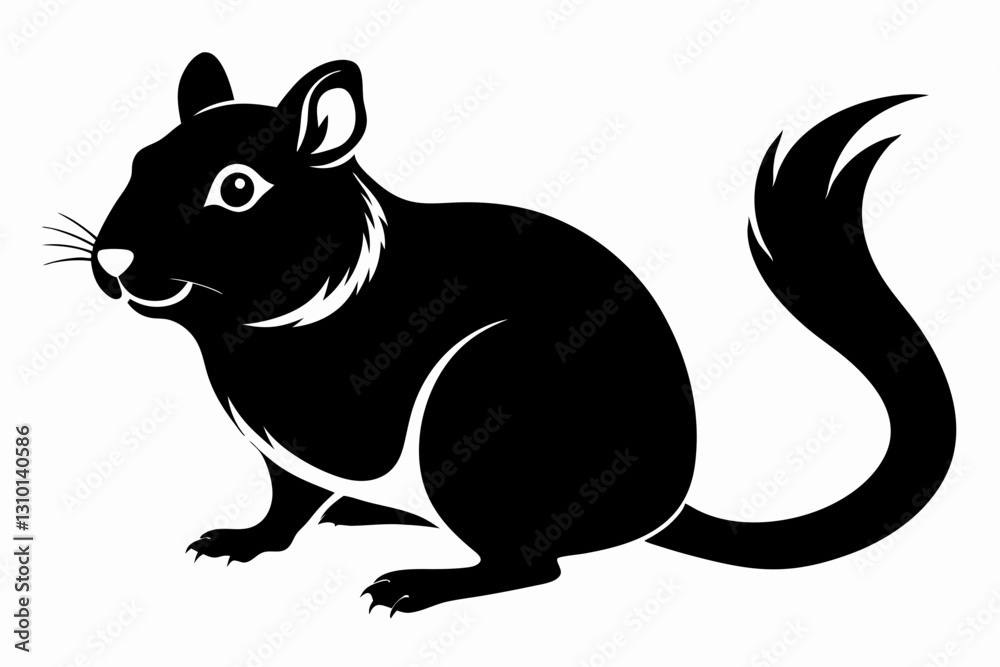 gerbil silhouette line art vector illustration with a white background gerbil silhouette line art vector illustration with a white background