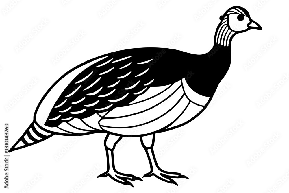 Obraz premium guineafowl silhouette line art vector illustration with a white background
