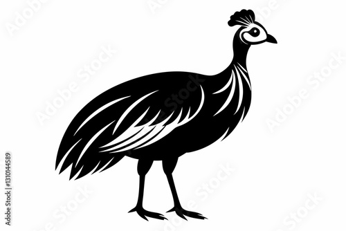 Wallpaper Mural guineafowl silhouette line art vector illustration with a white background Torontodigital.ca
