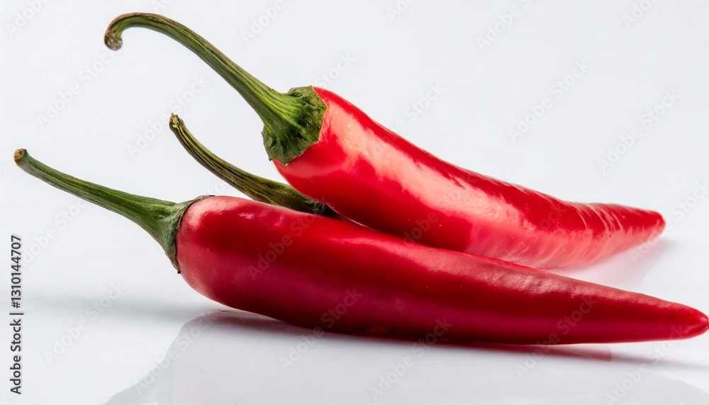 Hot Chili Peppers Perfectly Isolated on a White Background Hot Chili Peppers Perfectly Isolated on a White Background