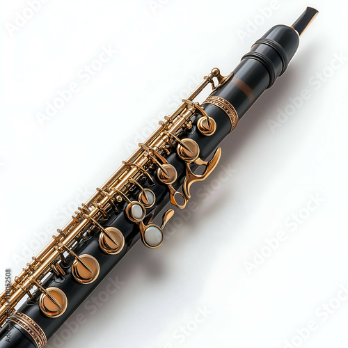 Elegant Oboe Close-Up: Handcrafted Woodwind Instrument in Professional Symphony Performance