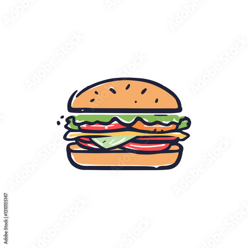Yummy Burger Illustration