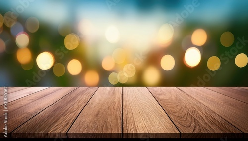 Wallpaper Mural Vintage Solitude Empty Wooden Table Set Against an Abstract Blurred Backdrop, Exuding a Sense of Calm and Serenity in the Shadows. Torontodigital.ca