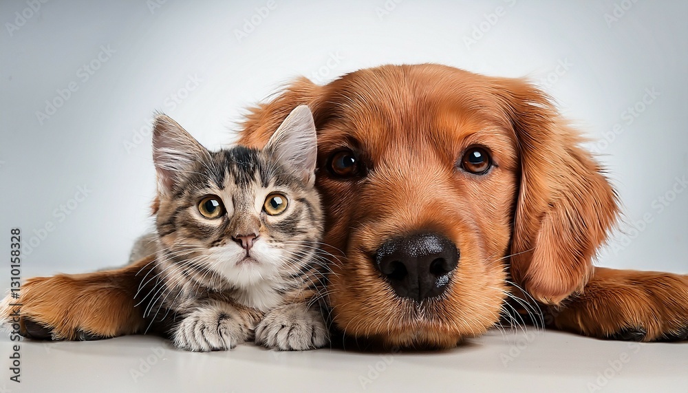 Fototapeta premium puppy and cat