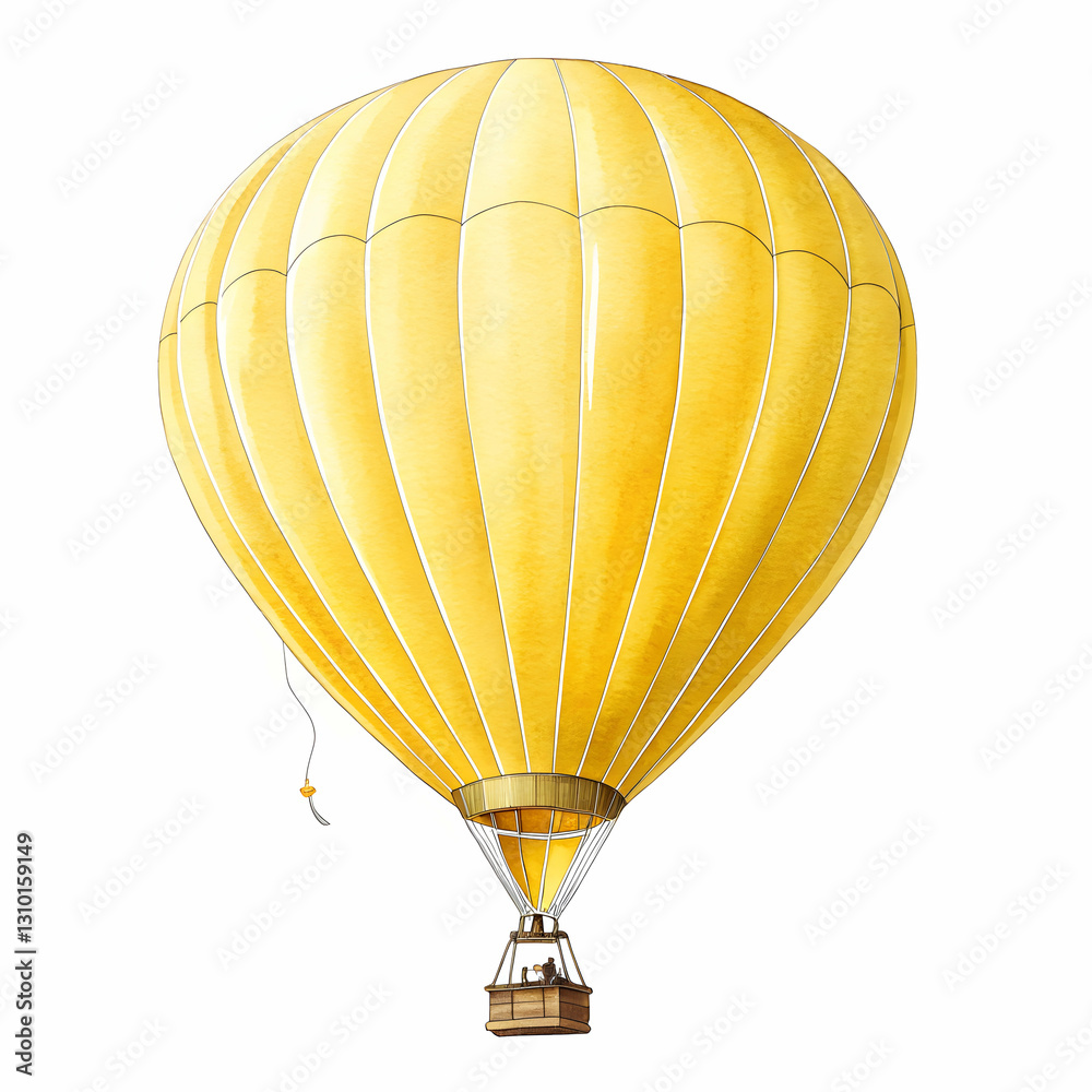 Fototapeta premium Golden Hot Air Balloon A 3D Render of Vintage Elegance