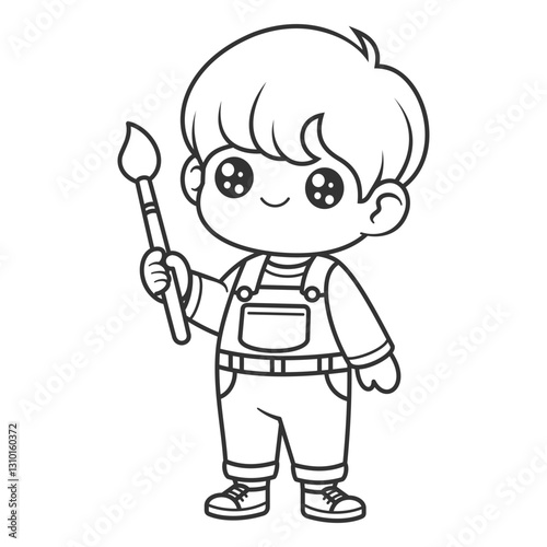 Children want to be a painter, for coloring