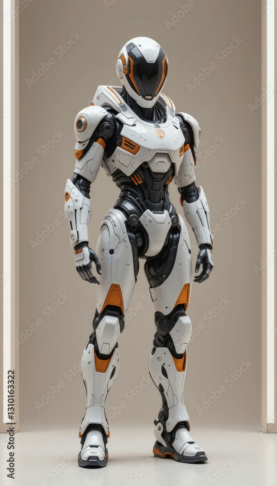 Cybernetic Guardian: A Futuristic Robot Soldier in a High-Tech Setting Cybernetic Guardian: A Futuristic Robot Soldier in a High-Tech Setting