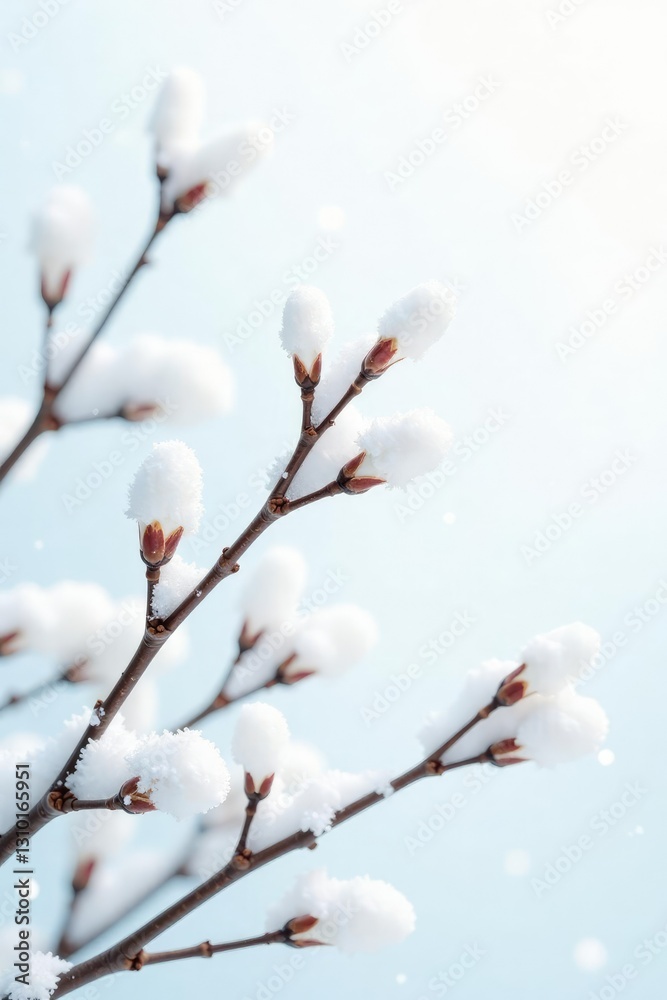 Delicate branches on a snowy white background, isolated, frosty, white Delicate branches on a snowy white background, isolated, frosty, white