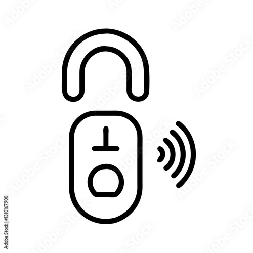 Two-factor authentication icon with lock and signal, security concept