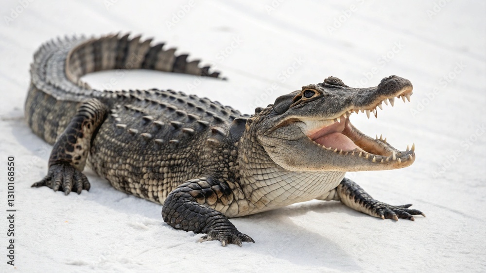 Naklejka premium American Alligator On White Background