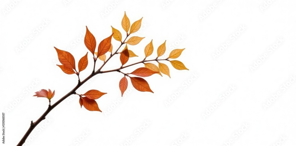 Light brown branch isolated on white background, white, element, tree