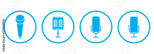 Microphone icon, Microphone icon vector set. mic symbol. Karaoke mic web and mobile app icon. Voice, recording Studio Symbol collection.