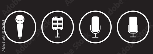 Microphone icon, Microphone icon vector set. mic symbol. Karaoke mic web and mobile app icon. Voice, recording Studio Symbol collection.
