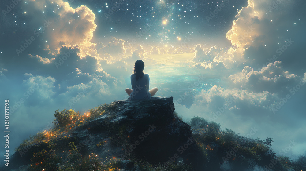 Fototapeta premium Quantum Enlightenment: Abstract Journeys into Conscious Evolution