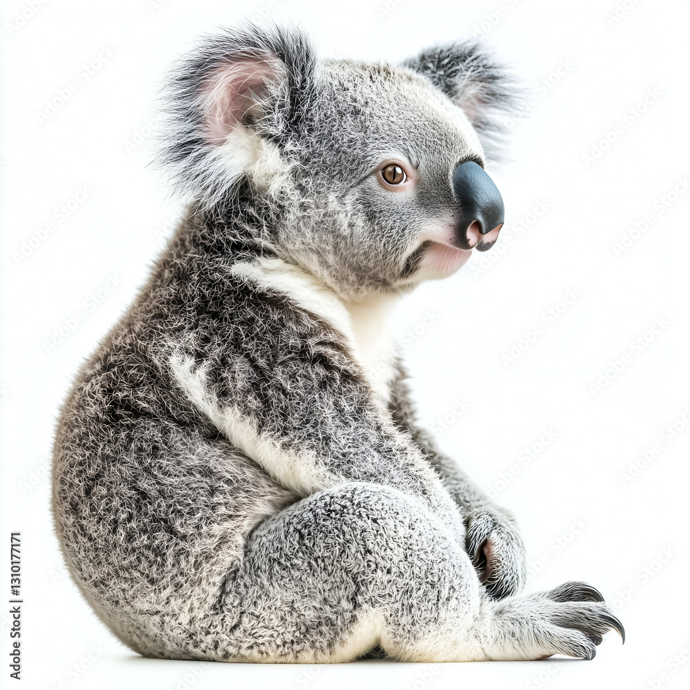 Fototapeta premium Fluffy Koala Portrait: Cute Australasia Wildlife in Its Natural Habitat - Australian Fauna and Nature Conservation