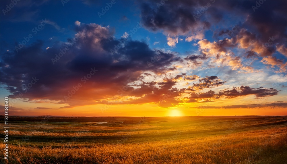 Fototapeta premium beautiful summer sunset dramatic sky