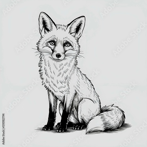 fox sketch representing detailed wild animal illustration and nature inspired artwork