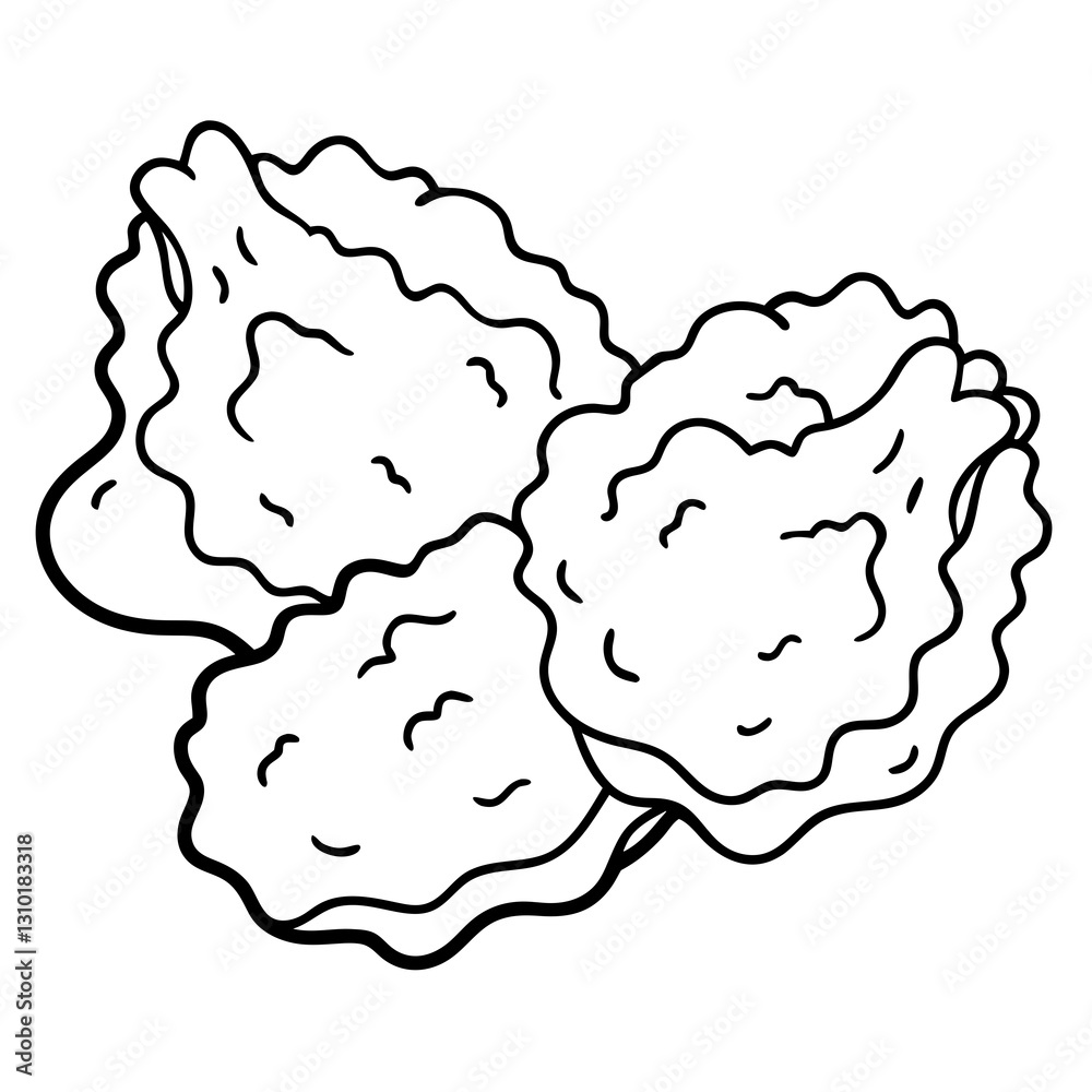 Abstract illustration of textured organic shapes resembling foliage Abstract illustration of textured organic shapes resembling foliage