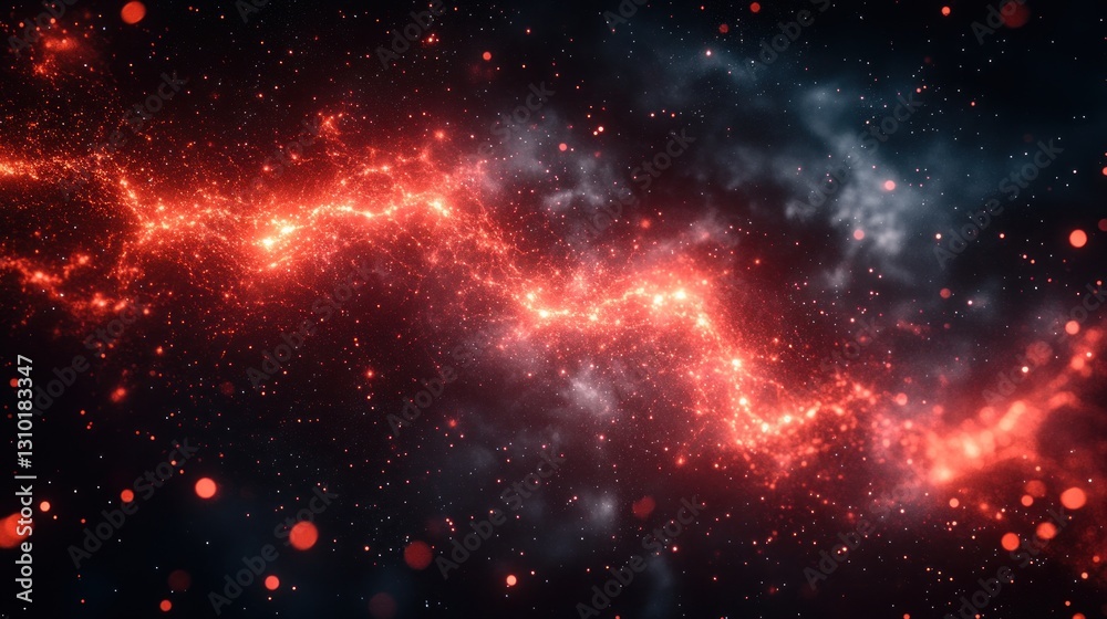 Red energy cosmic nebula background