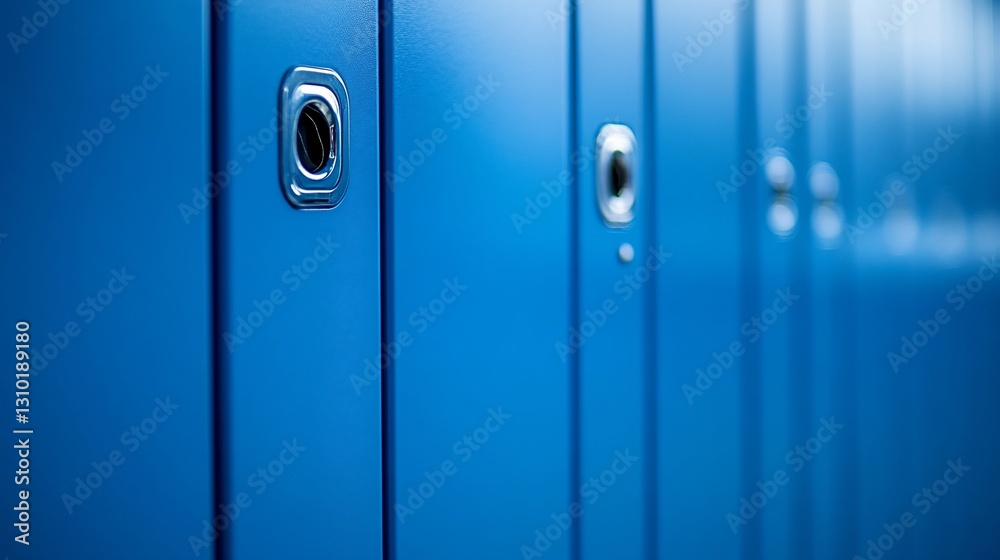 Blue lockers hallway school storage education background Blue lockers hallway school storage education background