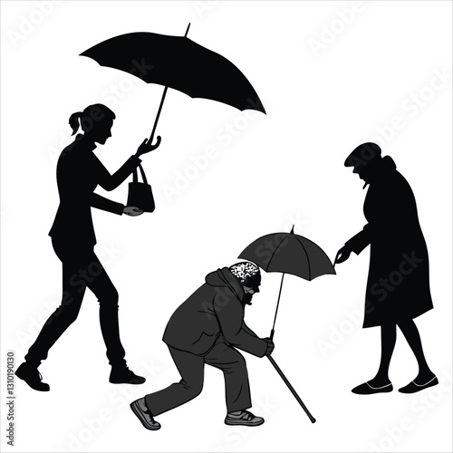 silhouette random acts of kindness day on white background