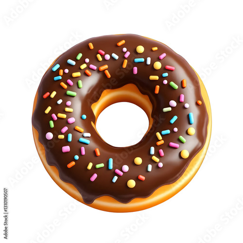 Wallpaper Mural Delicious 3D Chocolate Donut with Colorful Sprinkles Torontodigital.ca