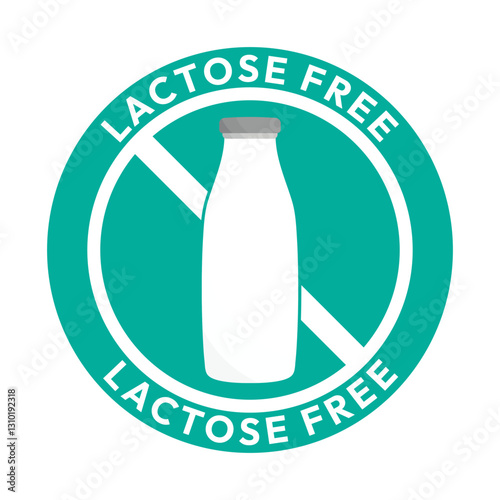 Best Lactose free label or Lactose free logo vector isolated in flat style. Lactose free label vector for product packaging design element. Lactose free logo for packaging design.