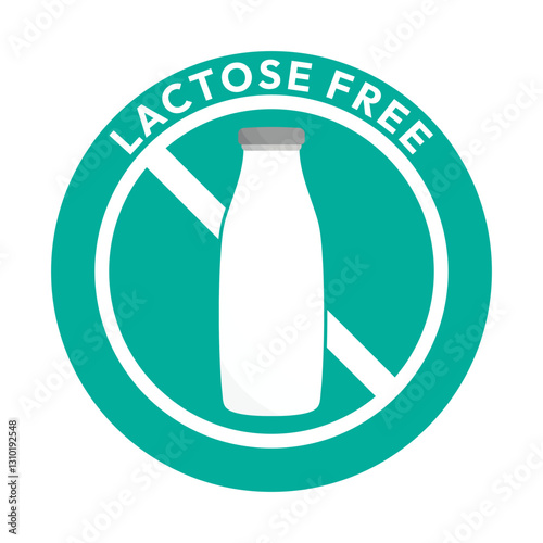 Best Lactose free label or Lactose free logo vector isolated in flat style. Lactose free label vector for product packaging design element. Lactose free logo for packaging design.