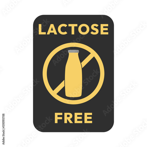 Best Lactose free label or Lactose free logo vector isolated in flat style. Lactose free label vector for product packaging design element. Lactose free logo for packaging design.