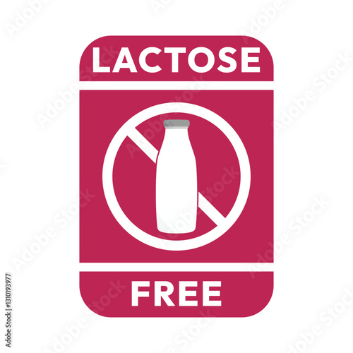 Best Lactose free label or Lactose free logo vector isolated in flat style. Lactose free label vector for product packaging design element. Lactose free logo for packaging design.