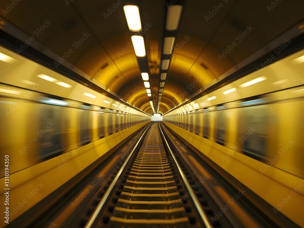 High-Speed Train in Tunnel. High-Speed Train in Tunnel.