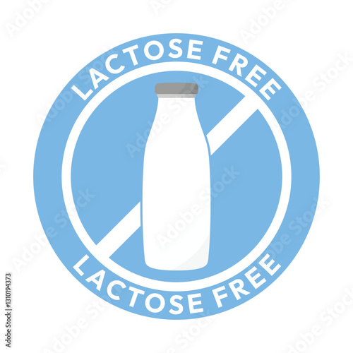Best Lactose free label or Lactose free logo vector isolated in flat style. Lactose free label vector for product packaging design element. Lactose free logo for packaging design.